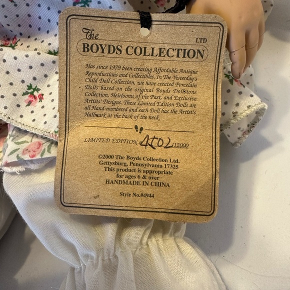 2001 Boyds Bear Yesterdays’ Children Amanda Large L/E Doll 4944 - Picture 8 of 8